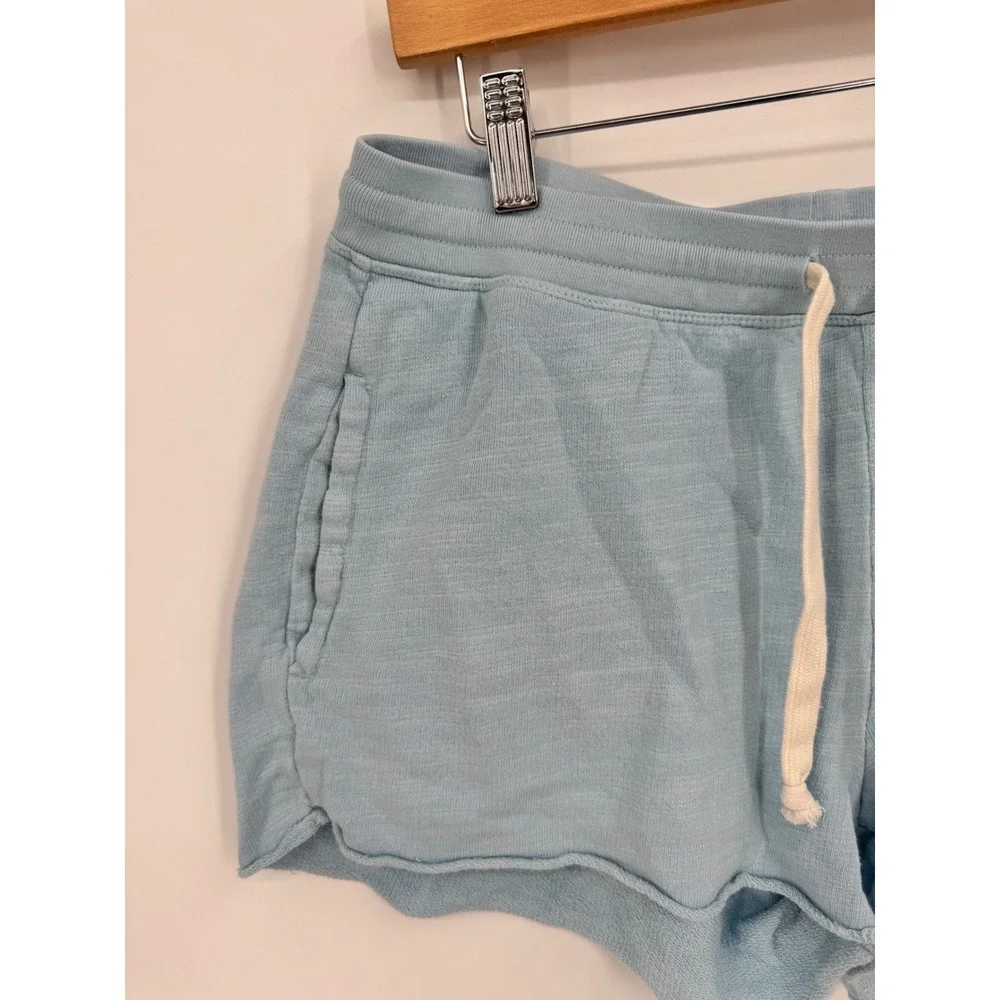 J. Crew Vintage Fleece Shorts Women S Blue Raw Hem Drawstring Loungewear